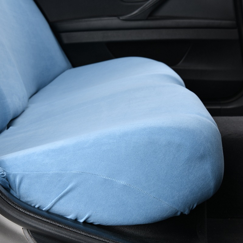 Thickened elastic car rear seat cover made of German velvet fabric, integrated backrest and seat cushion cover, suitable for all seasons