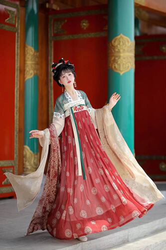 Princess of the prosperous Tang Dynasty in Blossom Jingning, original Tang-made Hanfu for women, restored half-arm chest-length underskirt, complete set of Chinese-style ancient costumes
