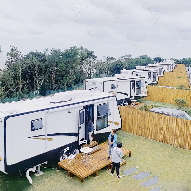 Contenedor RV creativo casa de oficina móvil verano padres e hijos juegan camping viviendo remolque personalizado