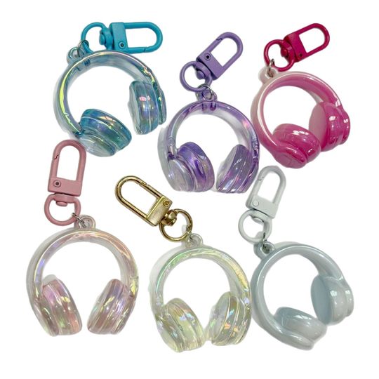 Ins Simple Sweet Cool Three-dimensional Headset Keychain Pendant Creative Cool Style Bag Headset Hanging Jewelry Girlfriend Gift