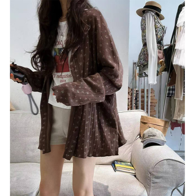 毛衣开衫外套女秋冬新款韩系穿搭宽松显瘦高级感中长款遮屁股上衣|undefined