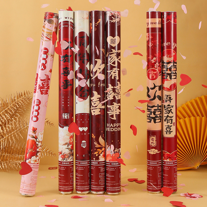 Petal de boda, saludo, tubo de fuegos artificiales, pétalos, lluvia, suministros de fuegos artificiales, saludo de Daquan, tubo de flores de boda, cinta, fuegos artificiales