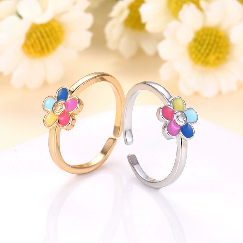 (Cross-border trading), fashionable cute sophisticated small ring, accessory, simple and elegant design, flowered