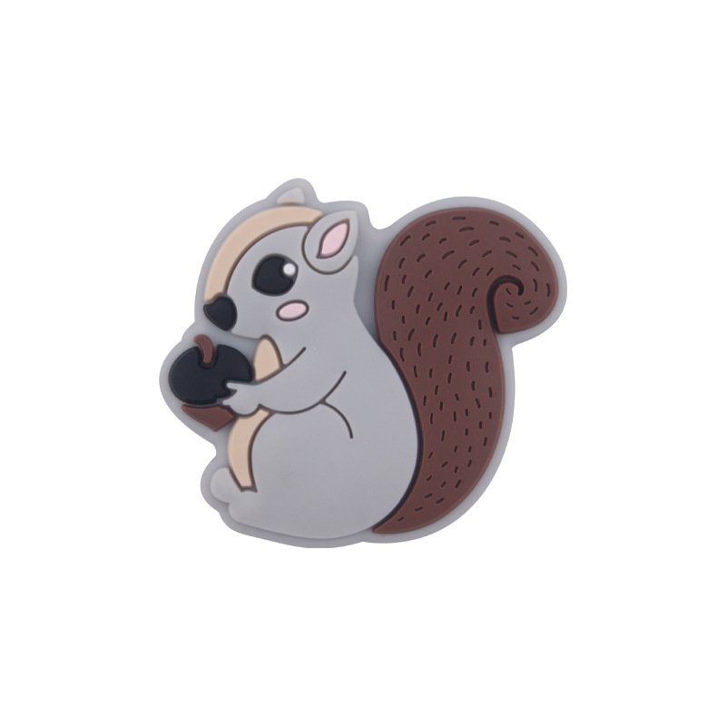 Nuevo bebé suministros de dibujos animados ardilla animal silicona teether creativo DIY chupete cadena pulsera teether Accesorios