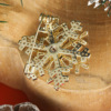 High-end universal cute zirconium, brooch, sophisticated accessory, pin, with snowflakes