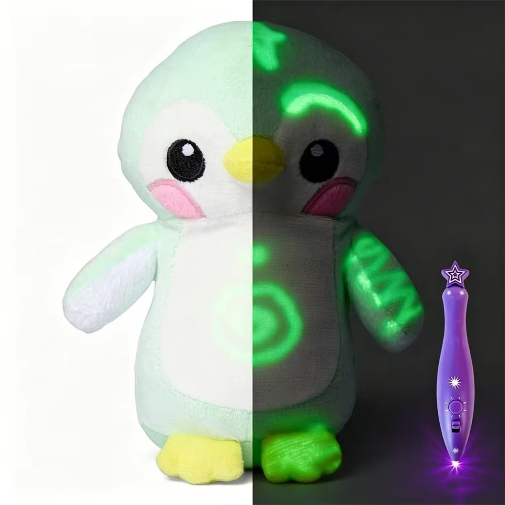 跨境新款TK GlowBabies 发光公仔夜光绘画毛绒玩具儿童安抚礼物