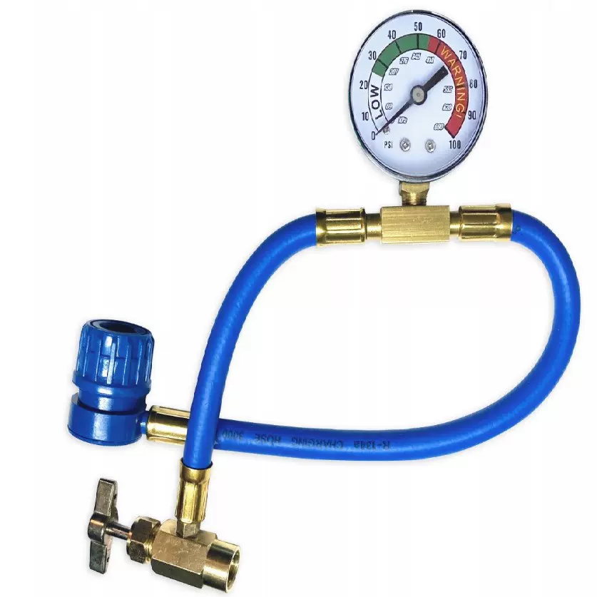 加氟管R134a汽车冷媒加注简易套装制冷器开启阀检测阀3000psi加氟