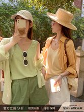 绿色棉麻吊带背心女内搭2025夏季新款大码胖mm宽松打底小上衣外穿