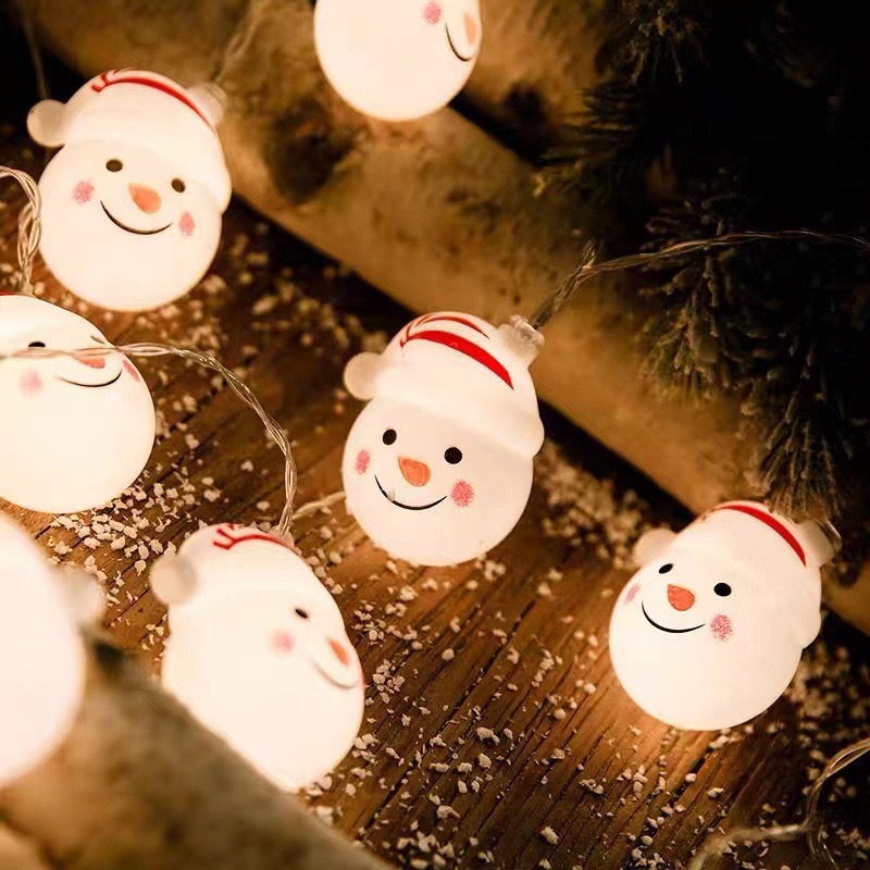 LED cadena de luz de Navidad Papá Noel Snowman Snowflake Alce Lámpara de atmósfera de Navidad Decoración de árbol de Navidad Colgante de lámparas de colores