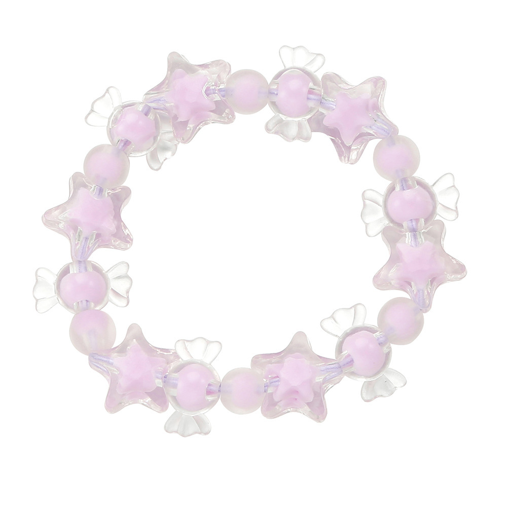 2024 New Five-Pointed Star Candy Bracelet Beaded Bracelet Women's Student Bracelet Cute Bracelet Jewelry Accessories