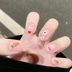 Wholesale Decorative Nail Art with Cute Bunny, Radish, and Little Flower Designs