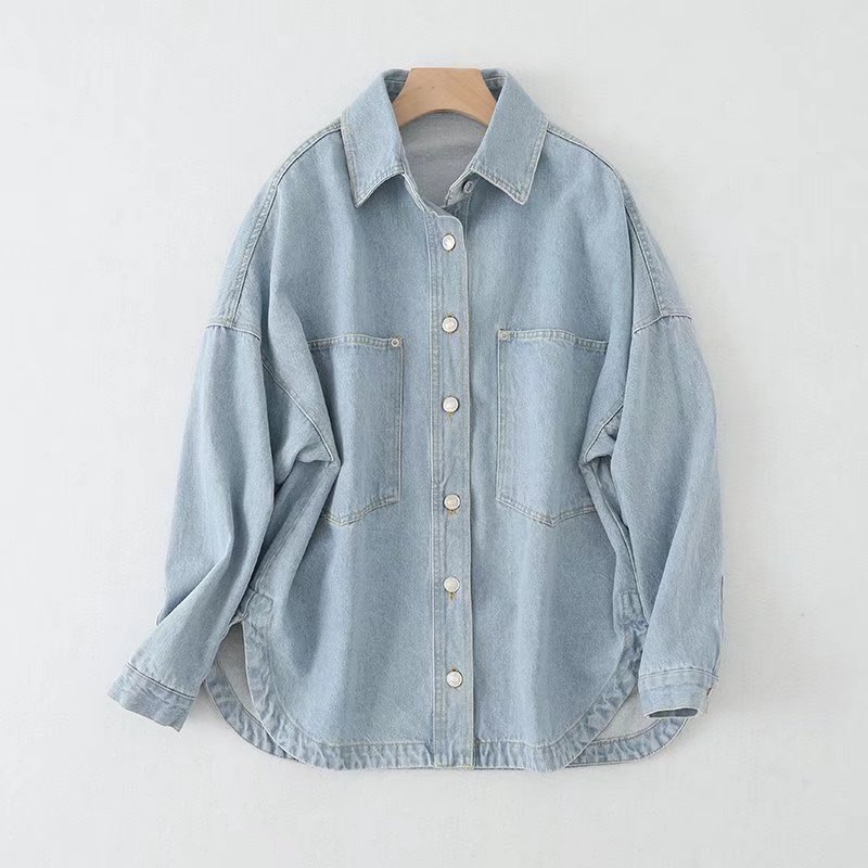 2024 Spring New Product: Women's Urban Leisure Water Washed Cowboy Jacket M2_voghion.com