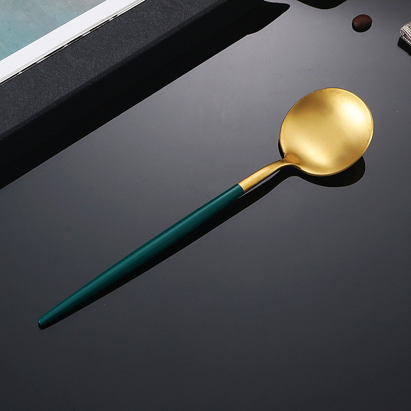 304-cuchara de oro verde oscuro