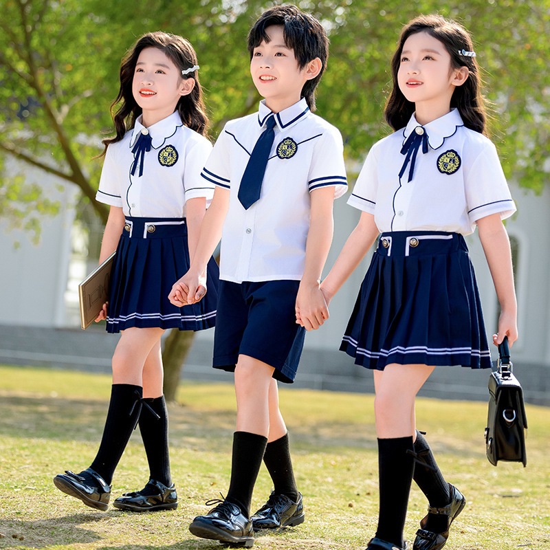 夏季英伦风衬衫套装小学生班服幼儿园学院风园服合唱服毕业班校服