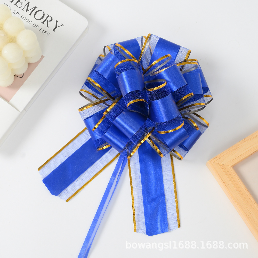 Transfronterizo 50 hilo de nieve grande tinta borde dorado esférico mano tire flor boda puerta decoración Navidad regalo embalaje bola de la flor