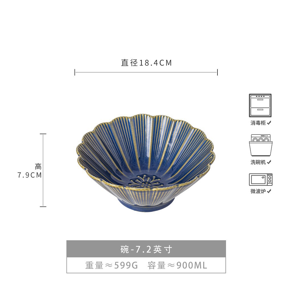 Recompra de un tazón de sopa de fideos de cerámica japonés retro y hermoso, tazón de canola para el hogar, tazón de verduras, tazón de vajilla, tazón de fideos al por mayor