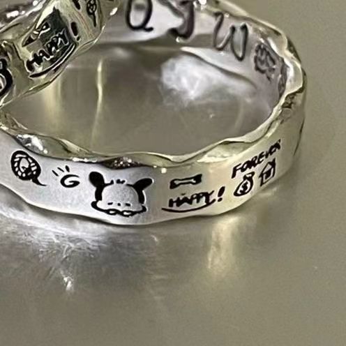  Anillo de liquidación de agosto - Diseño de nicho minimalista con graffiti y borde ondulado, elegante y exquisito, perro Pachia image 15