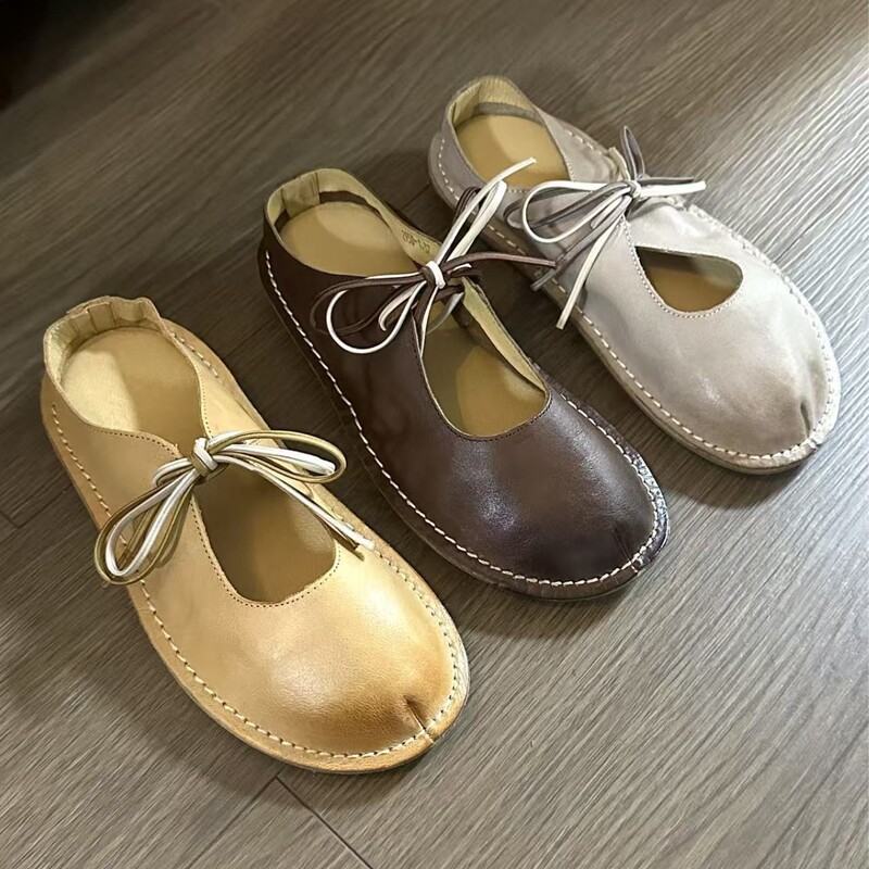 In Stock - Cost-Effective - Vintage Distressed Leather Slippers with a Relaxed Feel, Slip-On Outdoor Slippers for Women In Stock - Cost-Effective - Vintage Distressed Leather Slippers with a Relaxed Feel, Slip-On Outdoor Slippers for Women