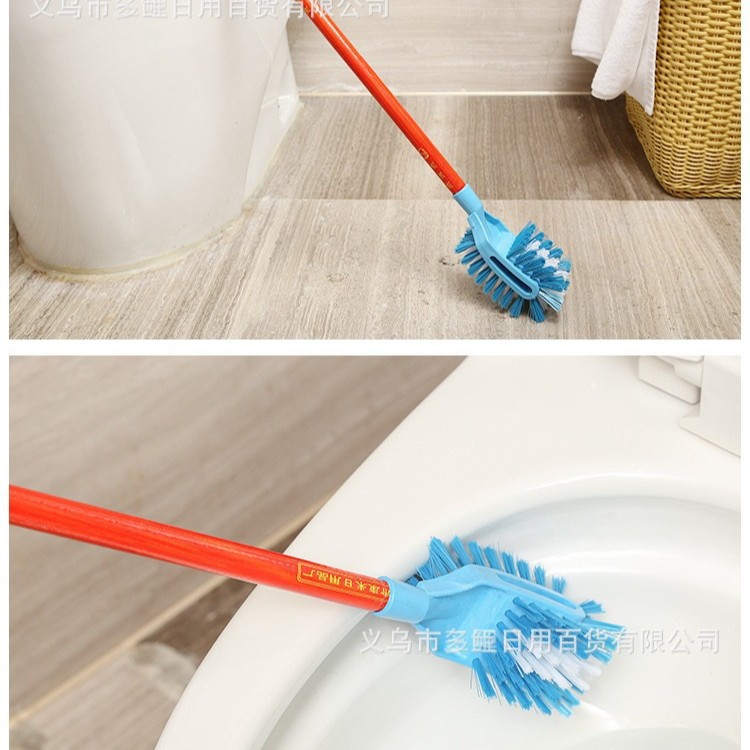 Wall-Mountable Toilet Brush Long Handle Long Wooden Toilet Brush Square Double-Sided Cleaning Brush