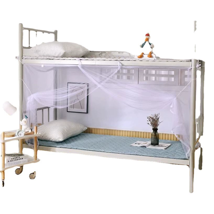 Студенческое общежитие противомоскитная сетка на и нижней кровати Одиночная москитная сетка Бесплатная установка молния пылезащитный потолок оптом общежитие Студенты колледжа