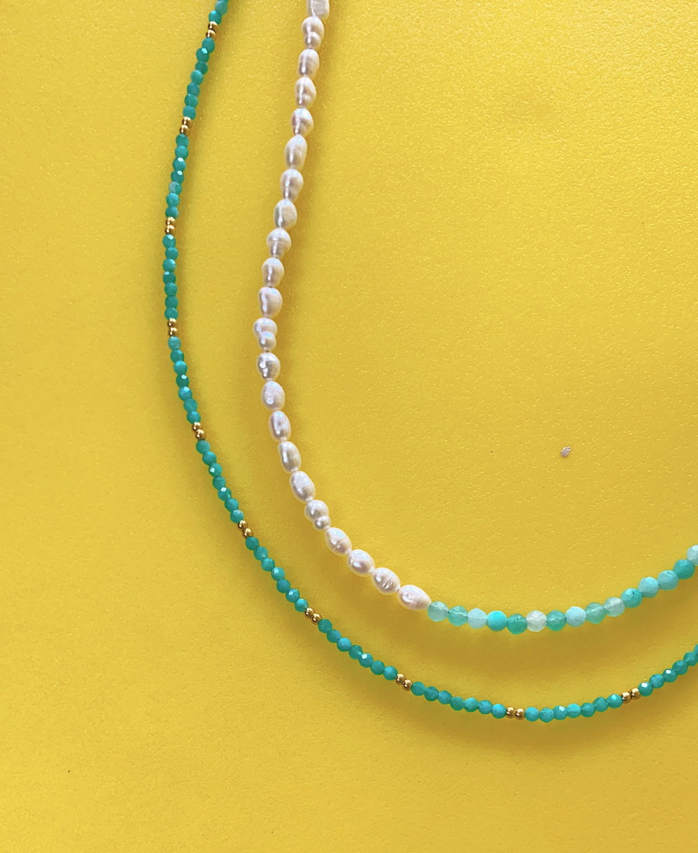 25g Weight Beads Pendant Material Necklace Classification Titanium Steel Chain Material 1 Piece Quantity Holiday, Daily Occasion Beaded, natural stone, Titanium Steel Material Geometric Pattern Women's Gender Beaded Design Simple Style Style Simple Style Geometric Beaded Natural Stone Titanium Steel Necklace In Bulk 4