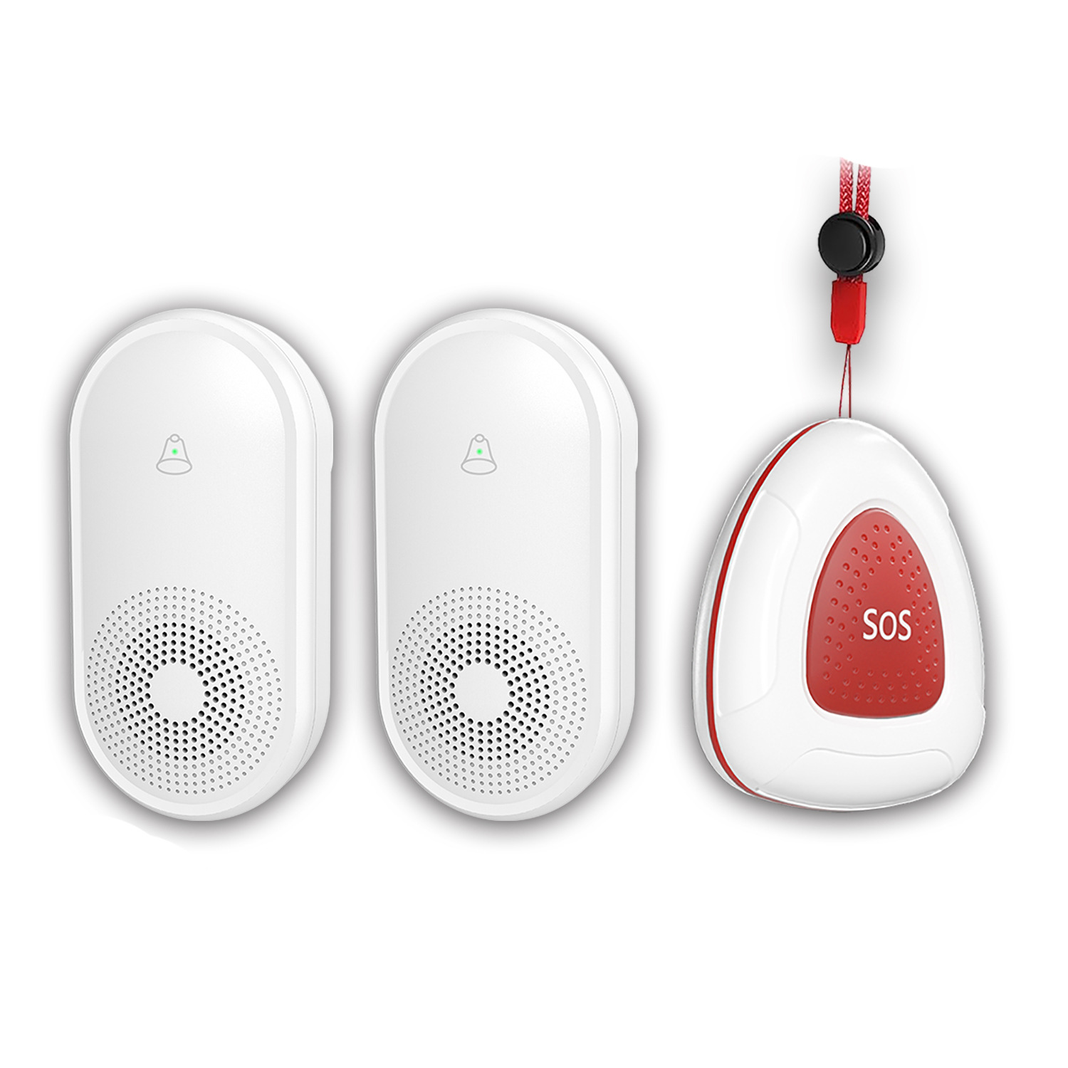 흰색 송신기 1개 + 수신기 2개(미국 규정, 유럽 규정, 영국 규정, 메시지 메모)