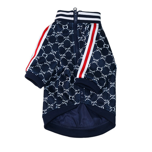 Cross-border foreign trade pet dog clothes small and medium-sized dog Schnauzer Teddy clothes autumn and winter sweatshirt striped webbing