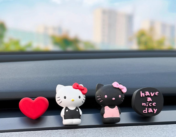 HelloKitty车载香薰可爱黑皮KT汽车出风口扩香石车内饰品摆件女|undefined