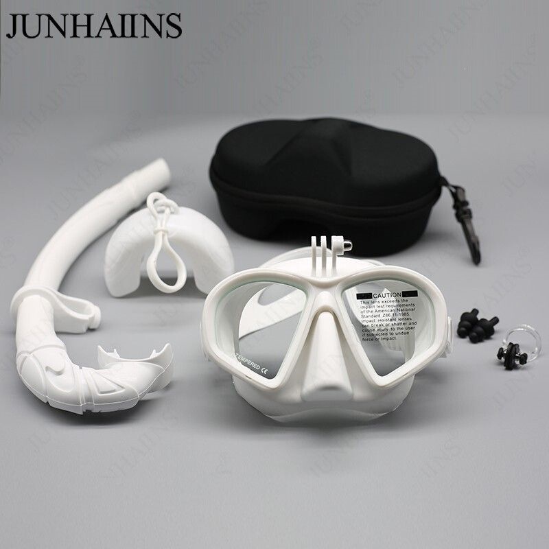 Professional adult snorkeling mask with tempered glass lens, diving goggles, bracket, wet breathing set, swimming equipment Professional adult snorkeling mask with tempered glass lens, diving goggles, bracket, wet breathing set, swimming equipment