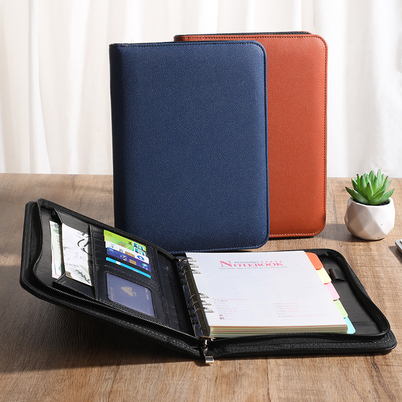 루스리프 북 지퍼 백 사업 다기능 하이엔드 노트 부계정 노트 회의 기록 사무실 문구