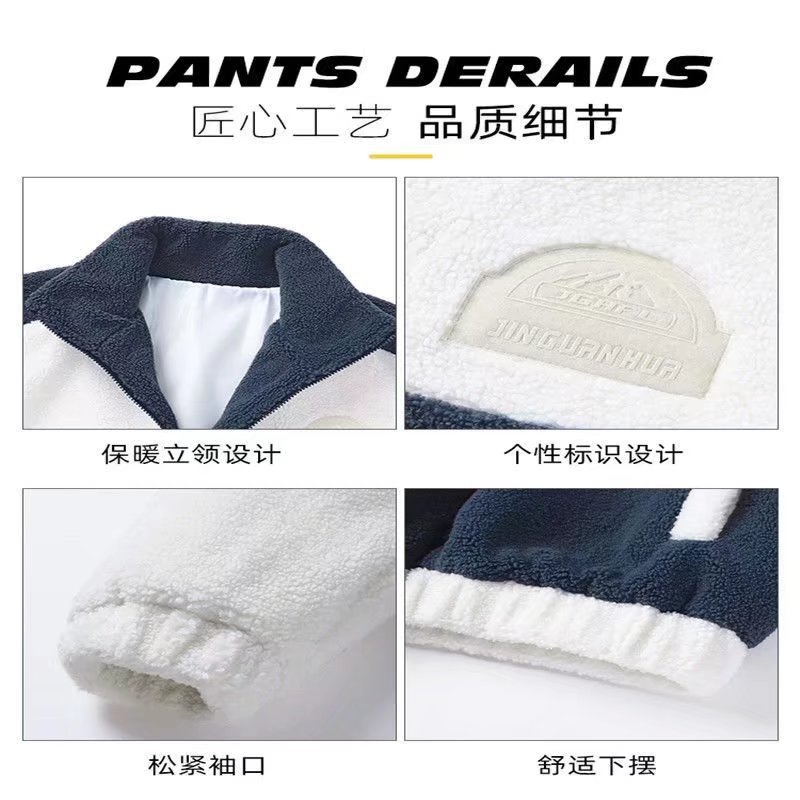 Collar del soporte de la capa de los hombres de otoño e invierno estilo coreano pareja de moda Jinjiang Chaqueta de algodón acolchado de algodón chaqueta de lana de cordero fabricante de ropa superior