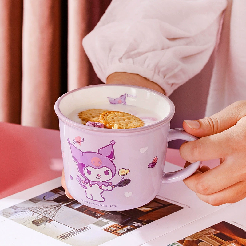 Керамическая кружка Sanrio, детская бытовая чашка для напитков с шкалой, милый дизайн,可以用于 микроволновой печи молочная кружка