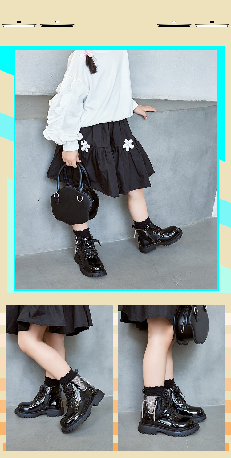 Children's Martin boots autumn and winter new style girls boots non slip girls black big children's short boots boys spring_voghion.com