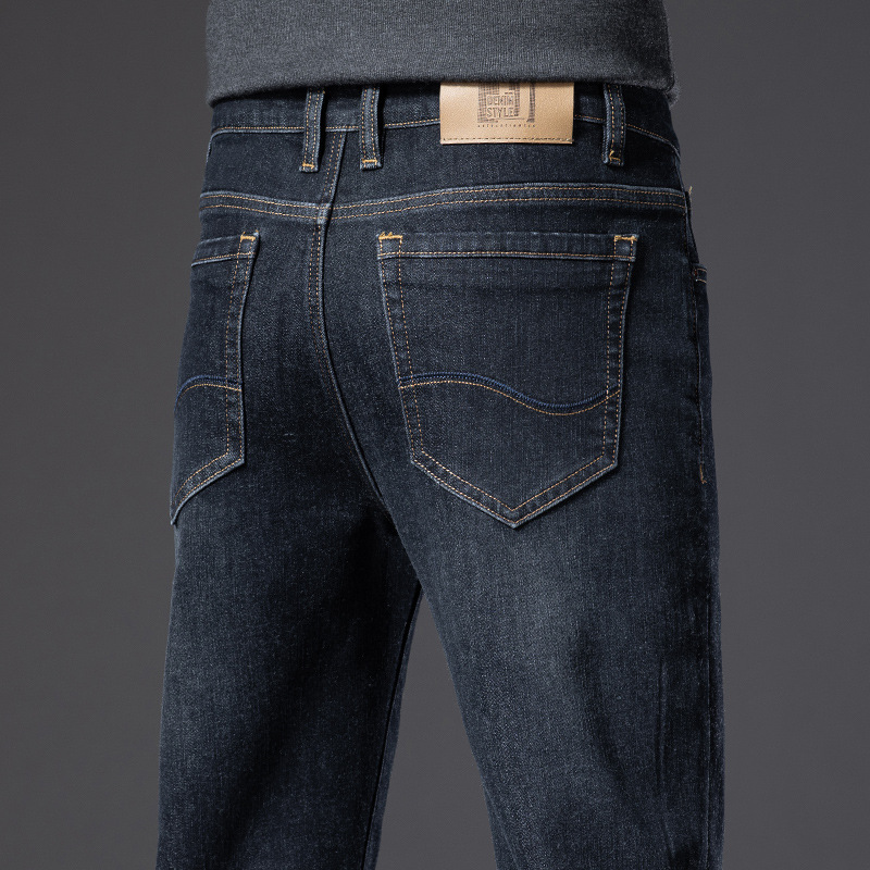 Pantalones vaqueros de cintura alta para niños de negocios ligeramente elásticos simples pantalones casuales del todo fósforo 2023 otoño e invierno nuevos pantalones rectos