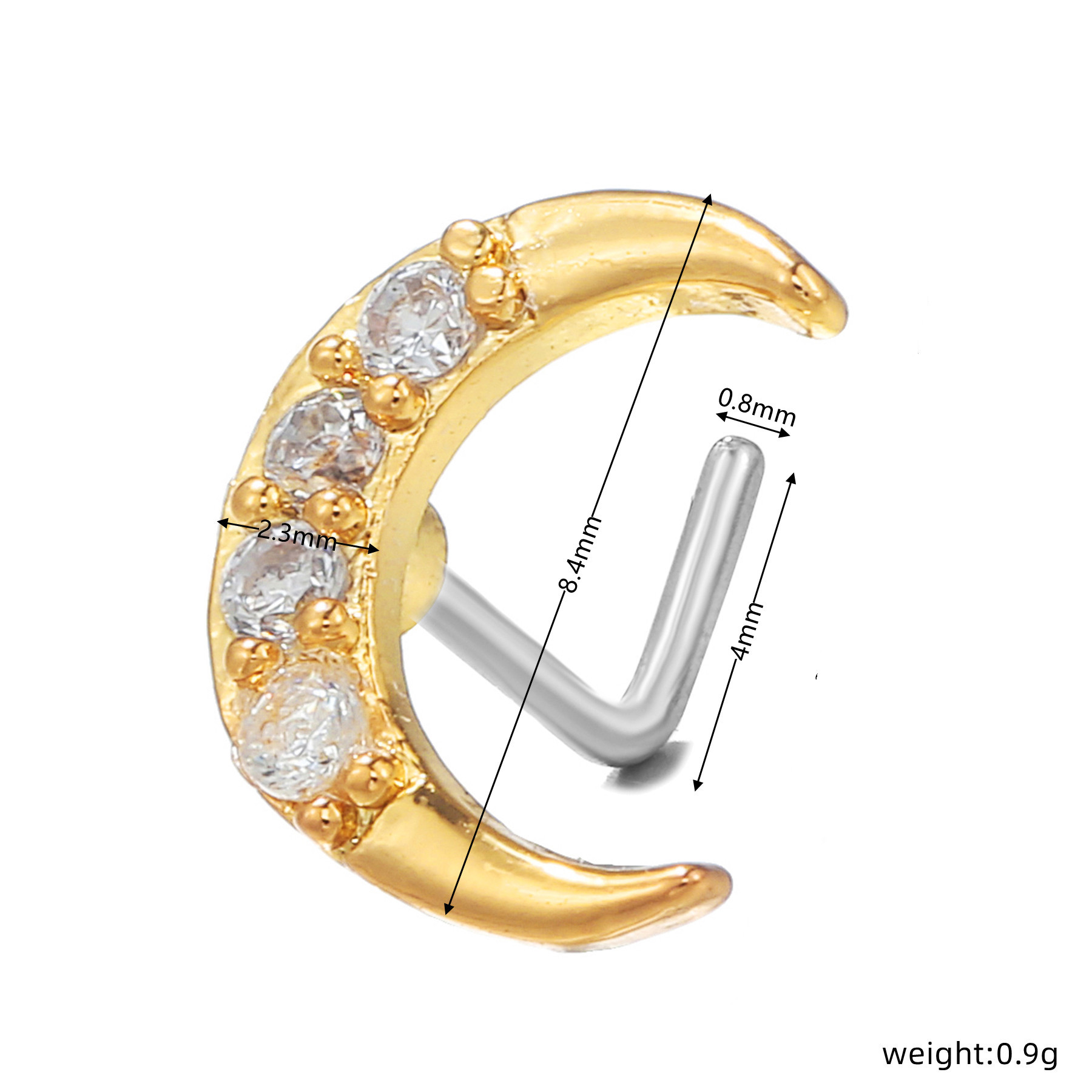 Fashion Geometric Copper Plating Rhinestones Nose studs 1 Piece