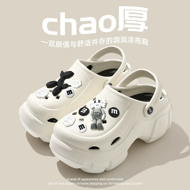 Женские летние пляжные шлепанцы из ЭВА с толстой подошвой, нескользящие, оптом