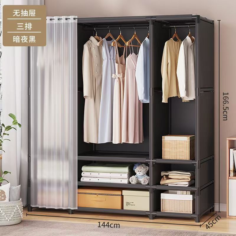 落地衣柜家用布衣柜简易衣柜卧室新款出租房用组装小户型代发现货|undefined