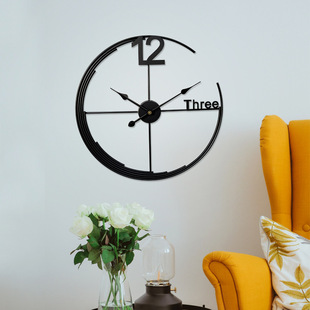 Mediterranean modern wind luxury clock living room TV background wall hanging watch new home study fashion wall decoration pendant