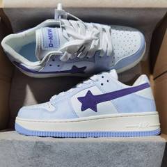 Ins Trend Moon White Star Purple Color Clash Meteor Skateboard Shoes Student Thick Sole White Shoes Couple Unconventional Sports Shoes