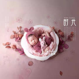 男女儿童摄影道具套装小狐狸帽子背带裤子新生婴儿宝宝拍照服装