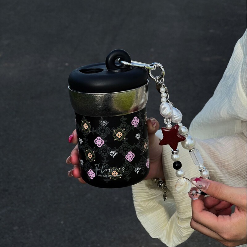 Jufu 内外純チタンコーヒーカップ女の子用インライト高級ストローカップポータブル車用断熱カップ高価値|undefined