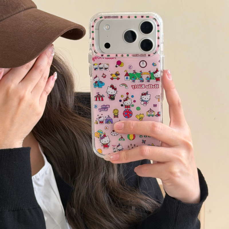 Kt Cat Juggling with a Ball Suitable for Iphone17Promax Apple 15/16Pro Mobile Phone Case 14 Protective Cover 13 Women