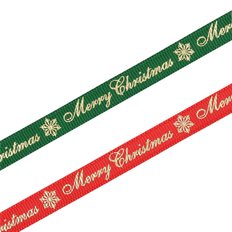 1cm Aliexpress transfronterizo estampado con letras ribbonas decoración de vacaciones regalo de embalaje de cinta de navidad 10 yardas