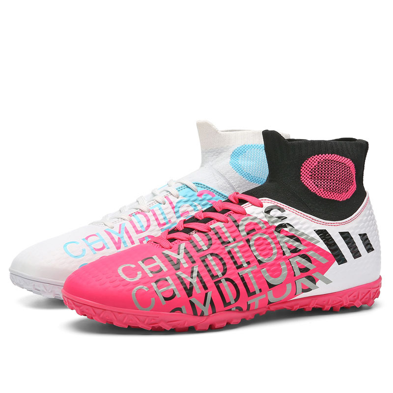 Zapatos de fútbol al por mayor para hombres y mujeres transpirables casuales color de alta calidad edición de clavos casuales zapatos de entrenamiento de césped para niños