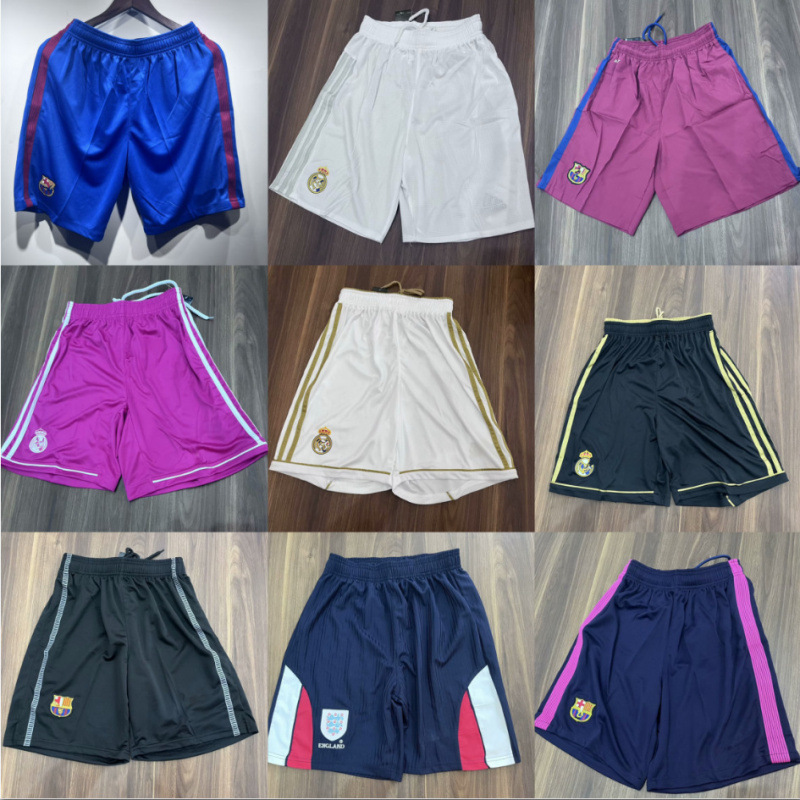 Popular Retro Ac Real Madrid Manchester United France Barcelona Paris Barcelona Spain Argentina England Football Uniform Shorts