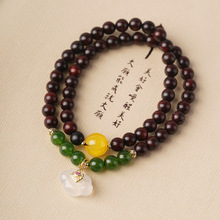 印度小叶紫檀手串0.6多圈0.8DIY貔貅新中式古风手链佛珠文玩念珠