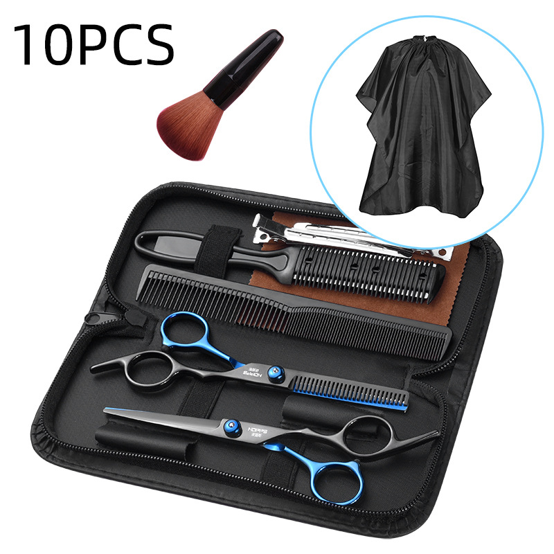 Tijeras de pelo de peluquería de acero inoxidable traje especial herramientas tijeras de dientes planos tijeras adelgazamiento flequillos al por mayor