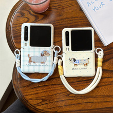 波点格纹腊肠狗适用华为PuraX折叠屏 卡通小狗mixflip2手机壳 N3