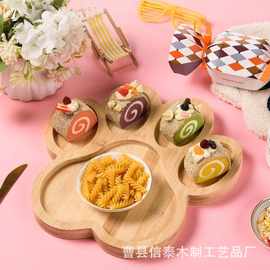 创意卡通猫爪托盘儿童辅食餐盘家居客厅零食水果拼盘下午茶点盘