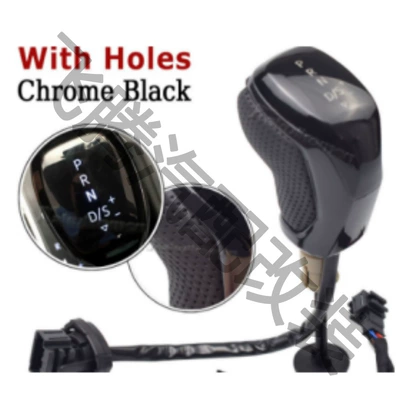 Suitable for Volkswagen full series LED gear head Passat golf shift handball gear lever with light gear head (Sürətlər qutusu və əl tormozu başlıqları) - all-black-paint-belt-hole-white-light